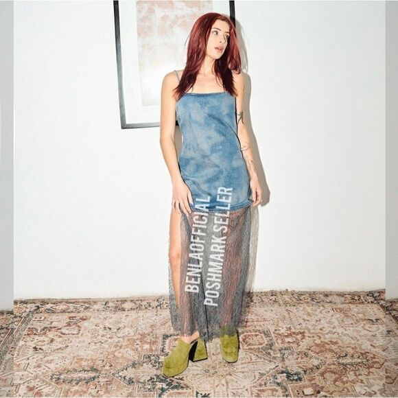 ZARAβLACEβTRIMβDENIMβDRESS - Picture 15 of 16